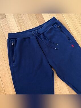 Polo Ralph Lauren Pants Double Knit Jogger Navy Red Pony Mens Large $130